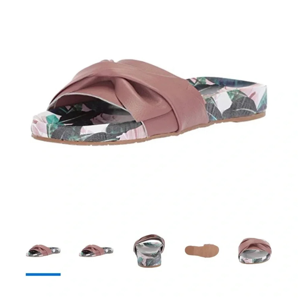 KAANAS Women's Galera Printed Pool Slide with Bow Fashion Sandal 8 NWOT